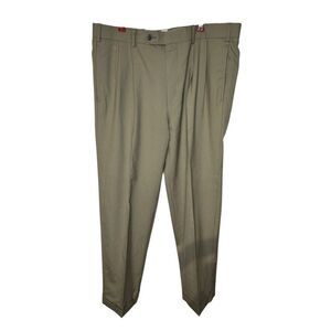 Brooks Brothers Men's Dress Pants Fit‎ Pleated & Cuffed Waistband Khaki  Sz. 36